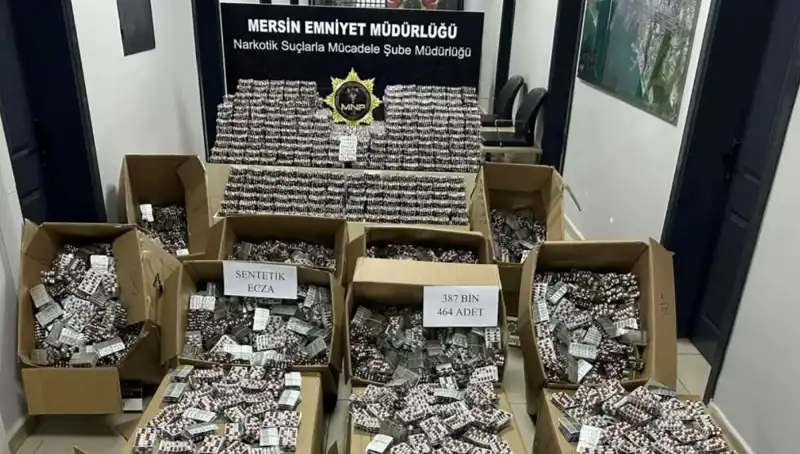 Mersin'de Şok Operasyon: 387 Bin Uyuşturucu Hap Ele Geçirildi