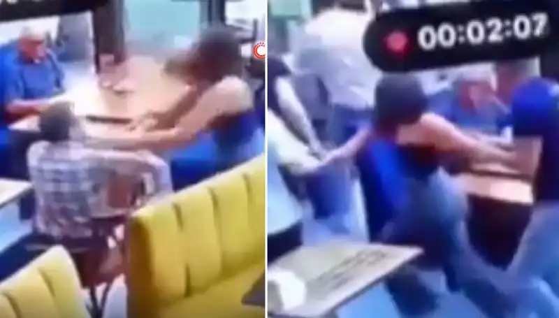 Garsona Tokat Atan Genç, Restoranda Tekme Tokat Dayak Yedi