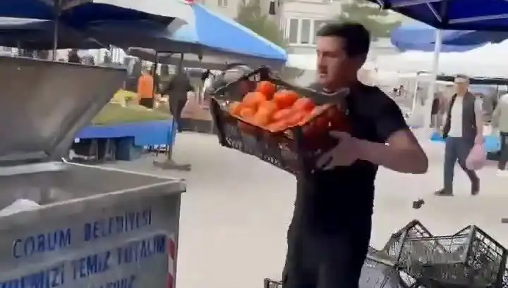 Domatesleri Çöpe Döken Pazarcıya Şok Edici Para Cezası Kesildi