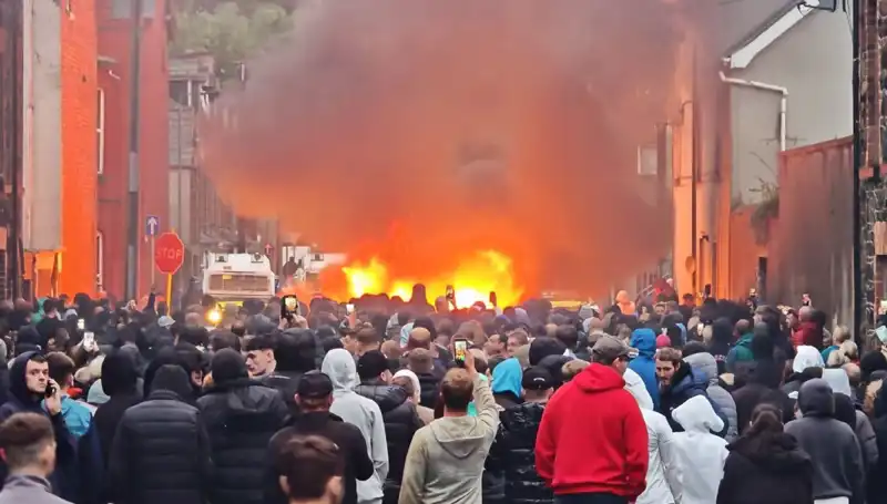Kuzey İrlanda’da Cinsel Saldırı Protestolarında Evler Ateşe Verildi!